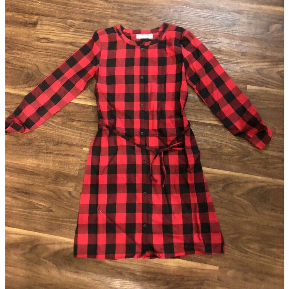 The Children’s Place Red Plaid Dress Extra Small Girls Christmas R2